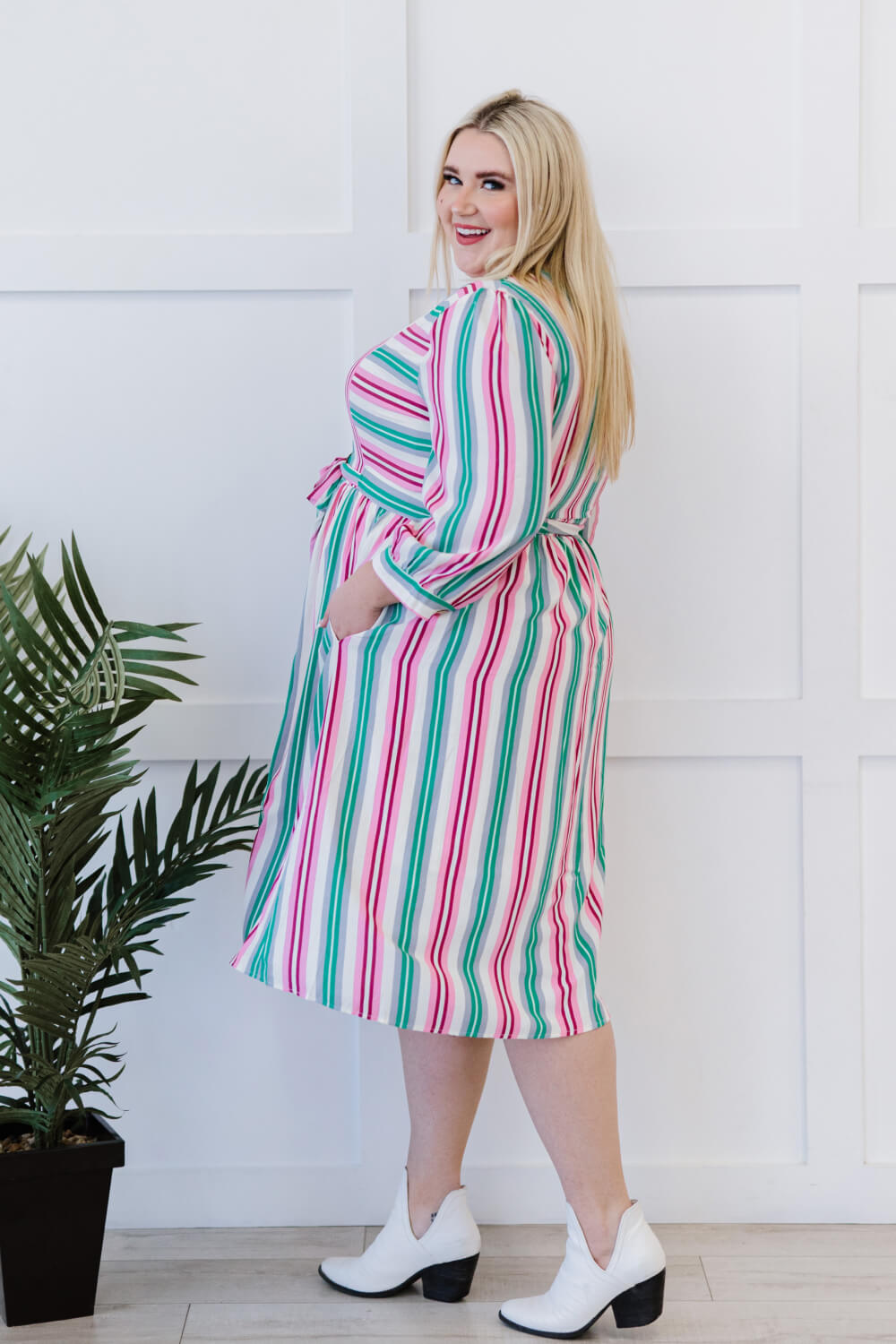 ODDI Sweet Like Candy Full Size Run Striped Dress