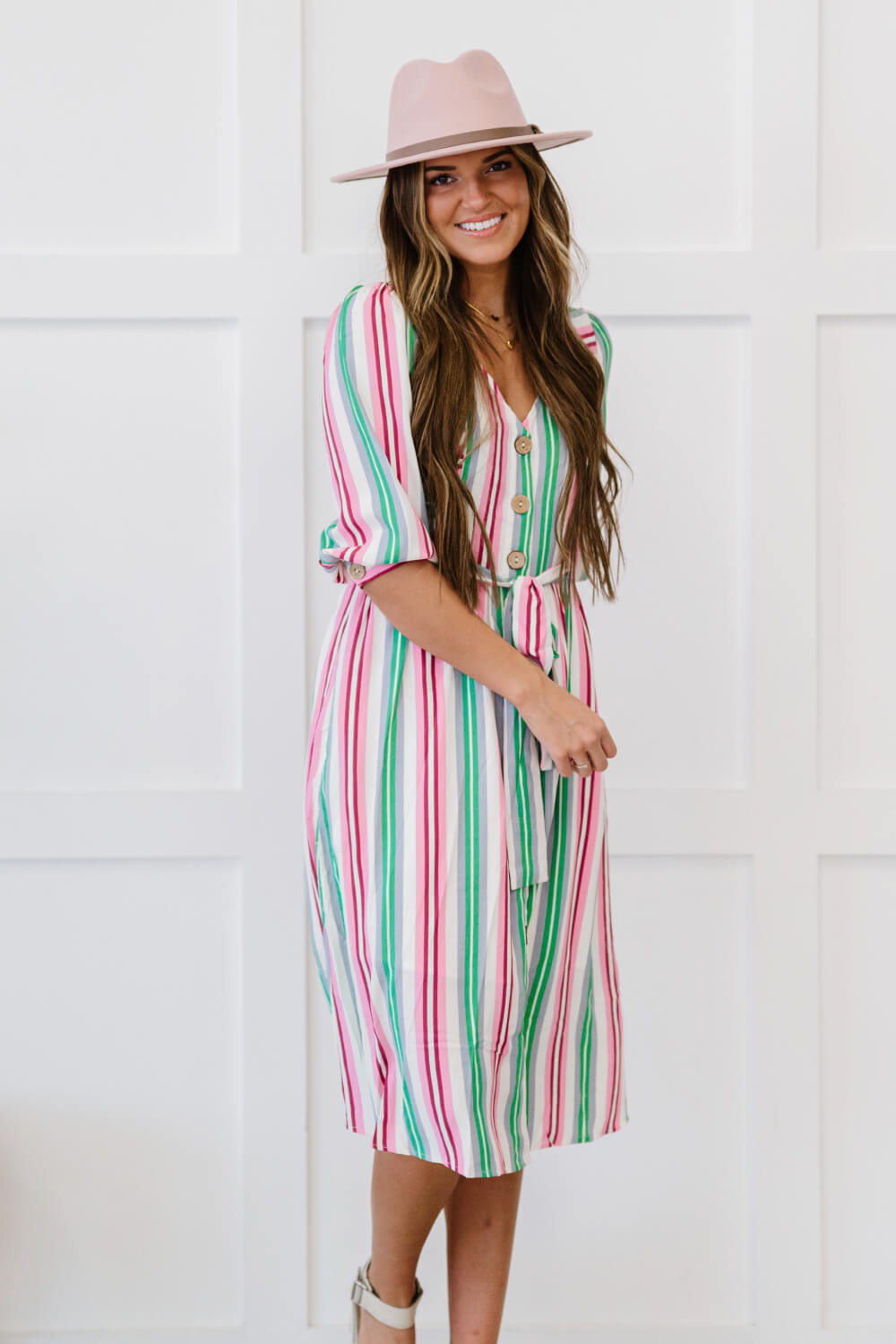 ODDI Sweet Like Candy Full Size Run Striped Dress