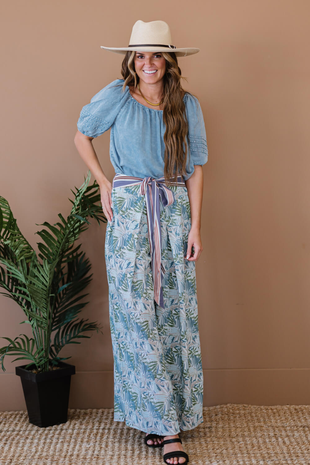 Davi & Dani Island Retreat Full Size Run Palazzo Pants